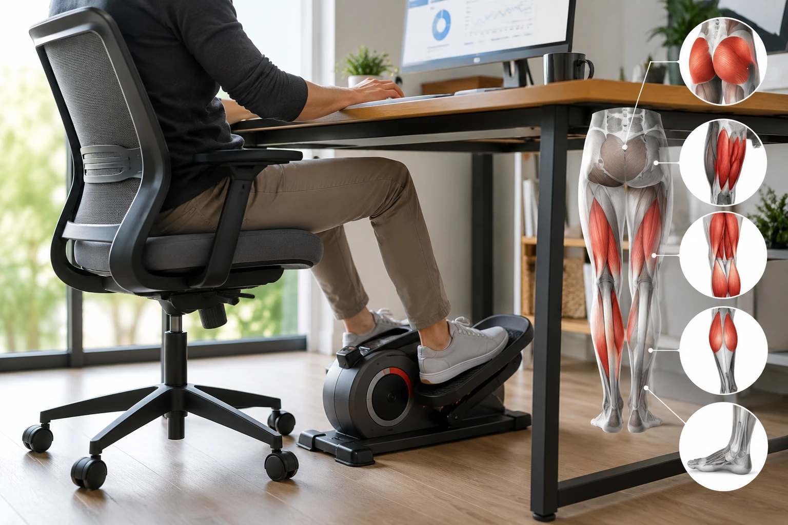 what muscles does an under desk elliptical work 1